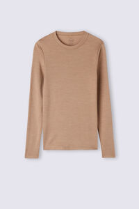 Μακρυμάνικη Μπλούζα με Στρογγυλή Λαιμόκοψη Wool & Cotton