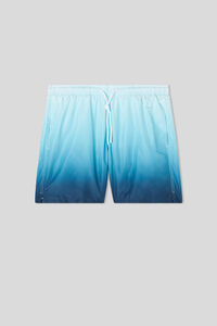 Shorts de Baño con Estampado Degradado Azul