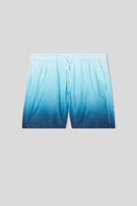 Badeshorts mit blauem Farbverlauf-Muster