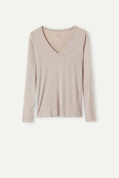 V-neck top in Modal Ultralight with Cashmere