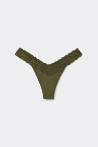 Tanga Style Années 80 en Dentelle et Microfibre