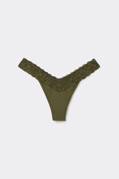 ‘80s-Style Lace and Microfibre Brazilian Briefs
