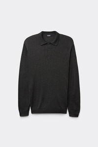 Long-Sleeved Jersey Polo Shirt