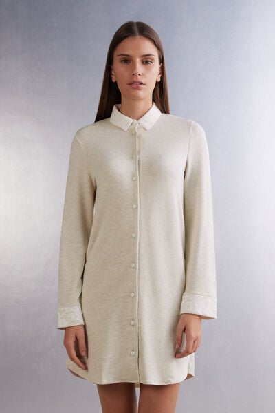 Baby It's Cold Outside Modal with Wool Button-Down Nightie