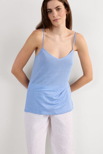 V Neck Linen Top