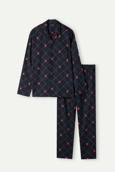 Lång pyjamas Spiderman i linne