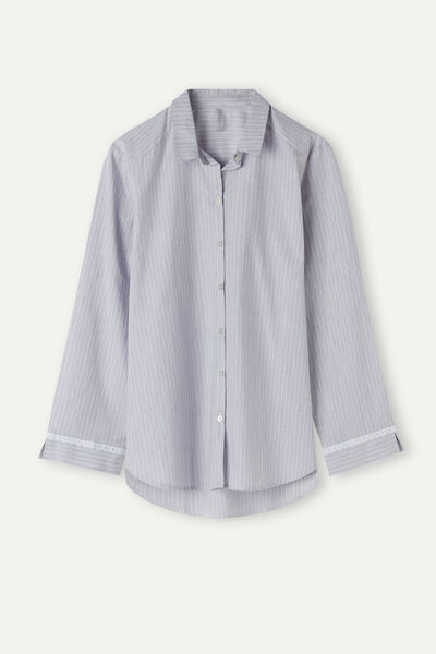 Långärmad skjorta i bomullsväv Boyfriend's Shirt