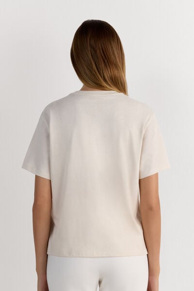 Camiseta de Manga Corta y Corte Recto de Algodón