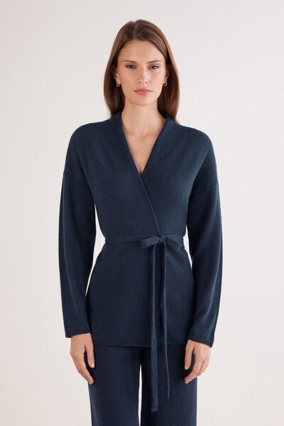 100% Cashmere Belted Cardigan