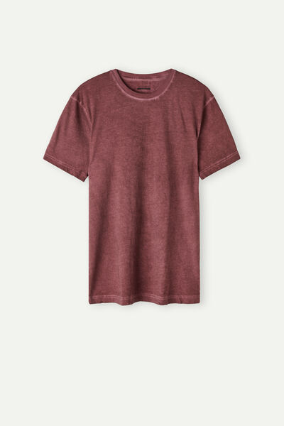 Kurzarmshirt aus Baumwolle Oil Washed