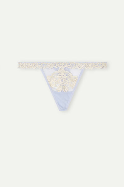 Pretty Flowers Thong with Side Straps