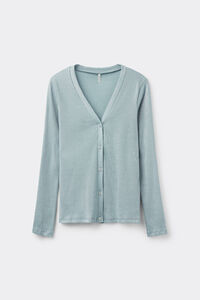 Cardigan a Costine in Cotone Lamè