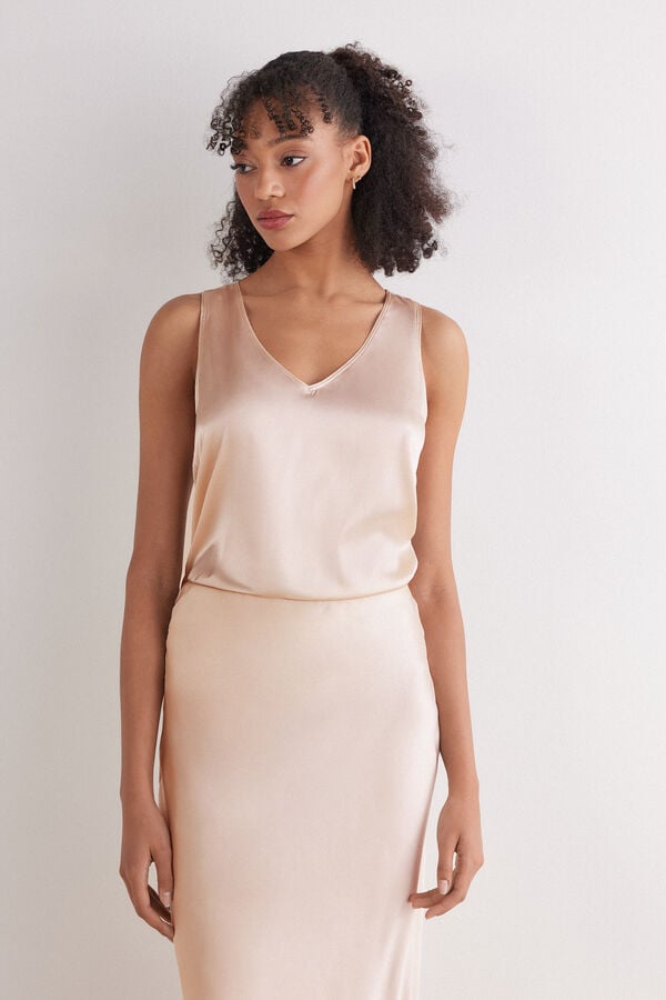 V-Neck Silk Vest Top