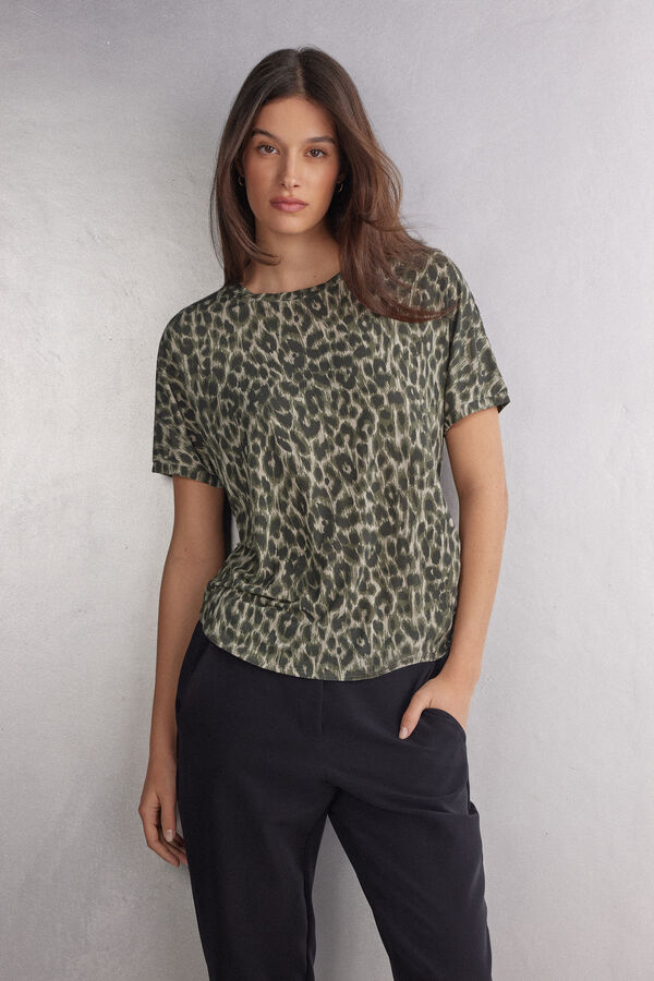 Kurzarmshirt aus Fresh Bamboo Safari Animalier
