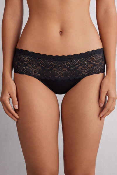Slip aus Spitze und Baumwolle