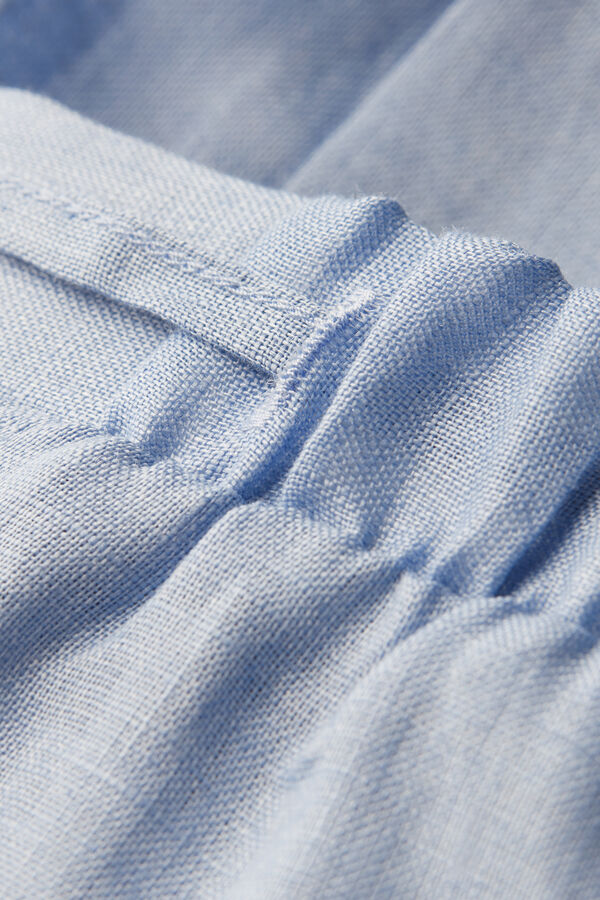 The Pure Linen Drawstring Plain-Weave Linen Trousers