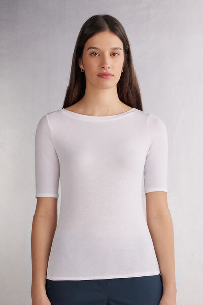 Maglia Scollo Barchetta in Fresh bamboo