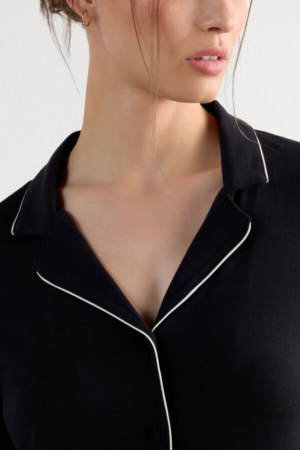 T-shirt manches courtes ouvert devant en modal