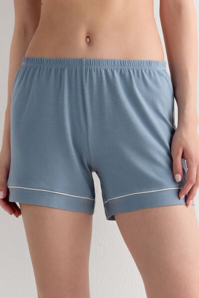Pantaloncino in Modal con Profili a Contrasto