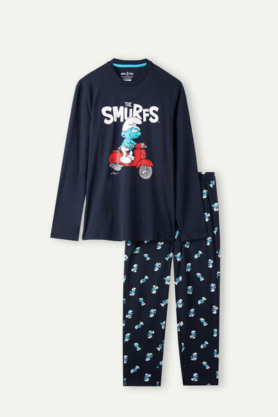 Pijama Comprido Smurfs em Algodão
