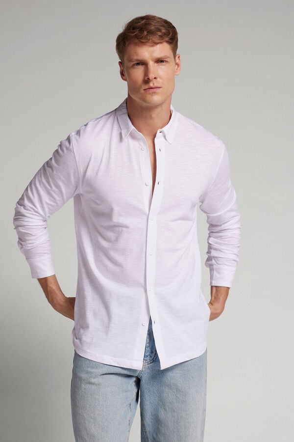 Camicia Manica Lunga in Cotone Fiammato