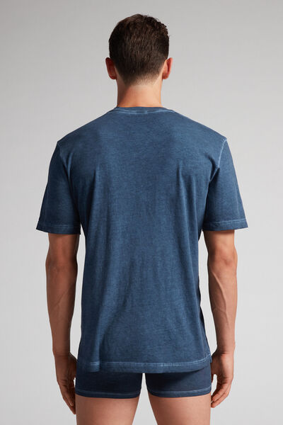 Oil Washed Short-Sleeved Cotton Top