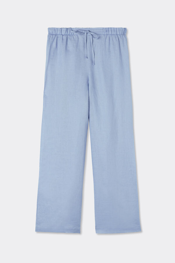 The Pure Linen Drawstring Plain-Weave Linen Trousers