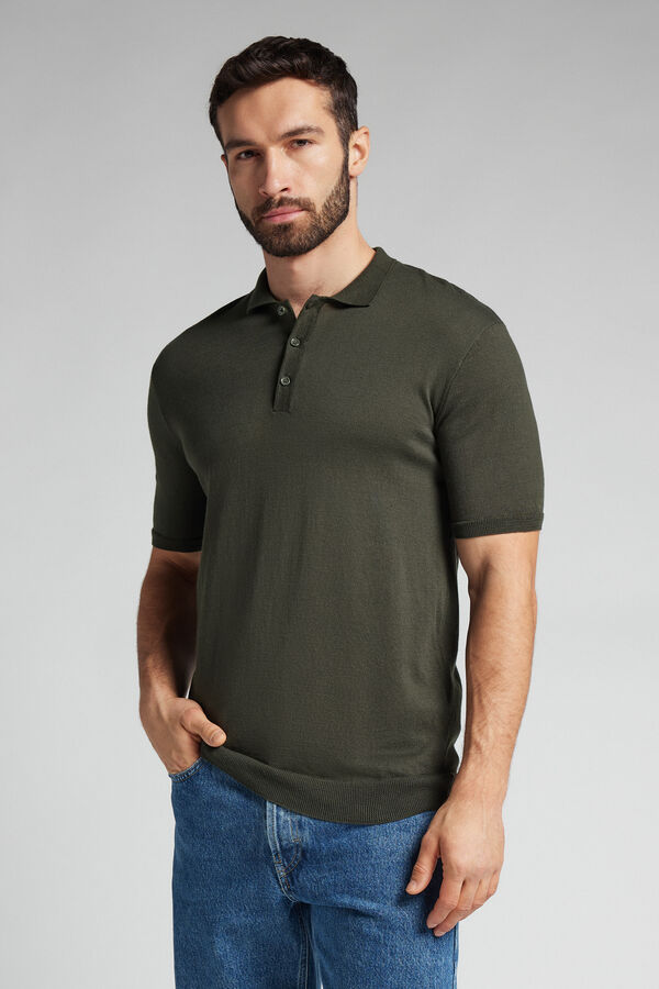 Short-Sleeved Cotton Jersey Polo Shirt