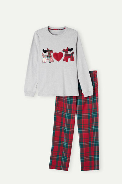 Pyjama Rentiere aus Baumwoll-Interlock