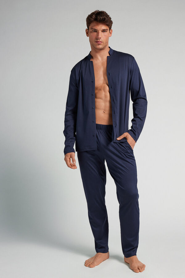 Set de pyjama long ouvert devant en coton