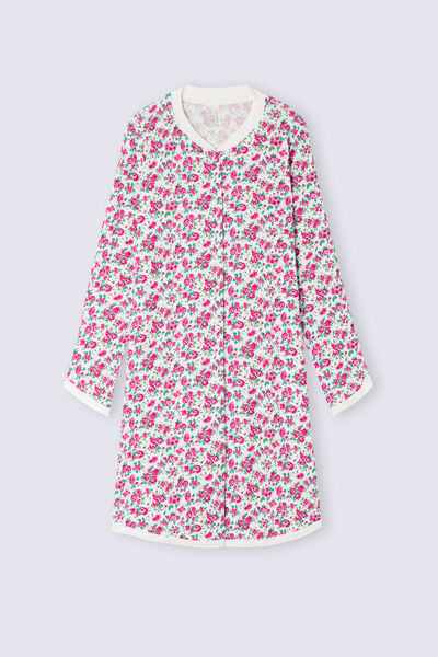Life is a Flower Button Up Modal Nightshirt