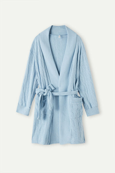 Lost in Fields Cable-Knit Dressing Gown