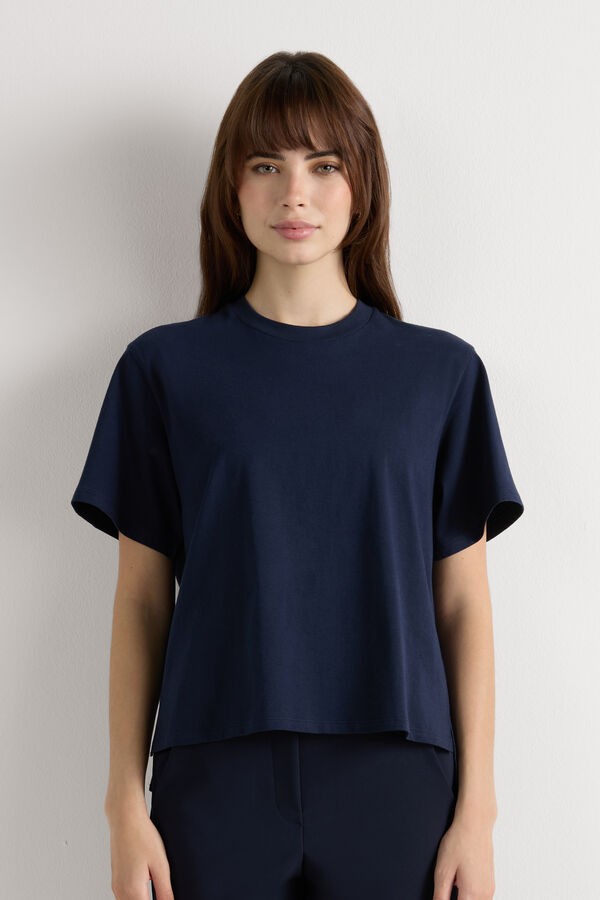 Boxy fit Short-Sleeved Cotton Top