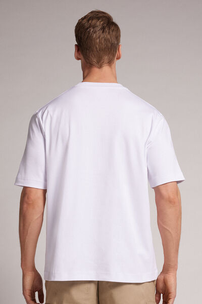 T-shirt manches courtes oversize en coton interlock
