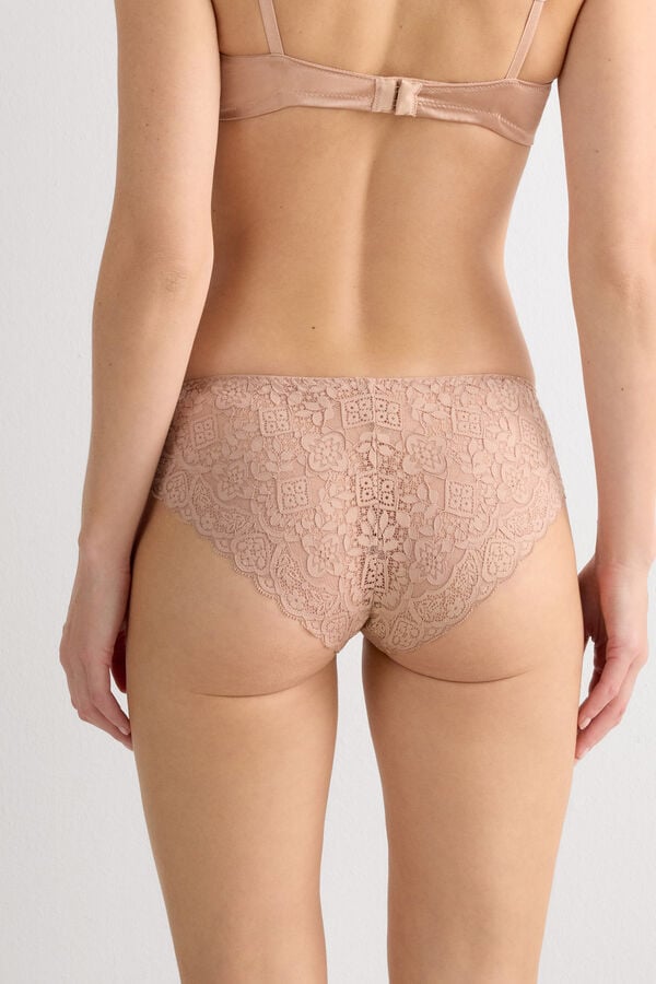 Lace and Silk Bikini Briefs