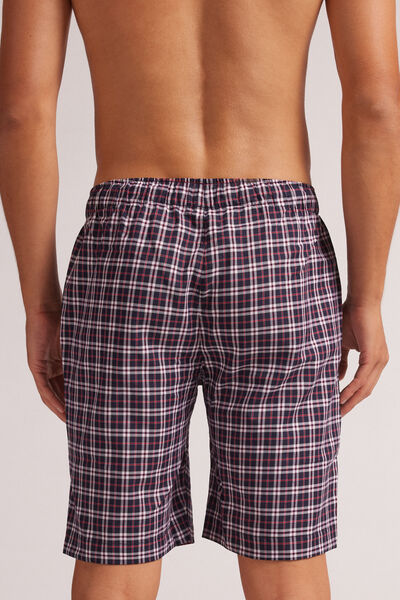 Pantalón Corto de Tela a Cuadros