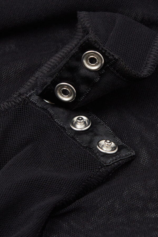 High-Neck Tulle Bodysuit