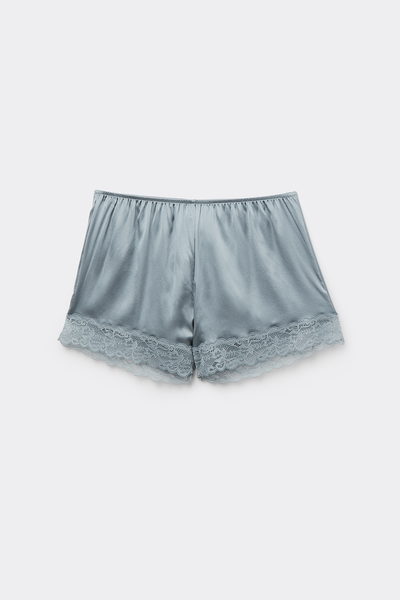 Lace Trim Silk Shorts