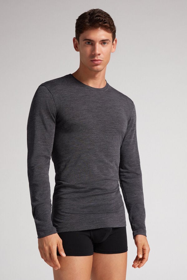 Long-sleeve Round-Neck Merino-Wool Top