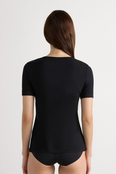Maglia Manica Corta Girocollo in Micromodal