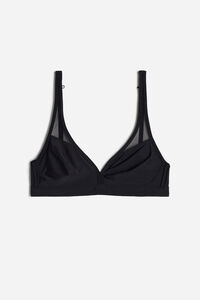 Ultra-Lightweight Microfiber and Tulle Triangle Bra