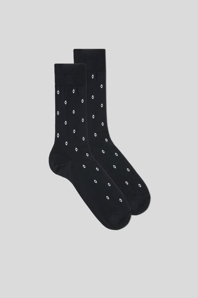 Patterned Lisle Cotton Short Socks