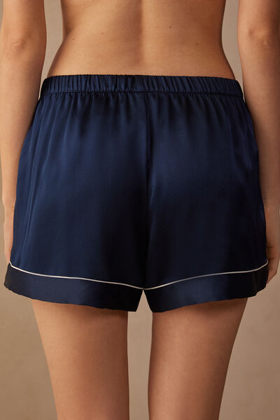 Silk Shorts with Contrasting Trim