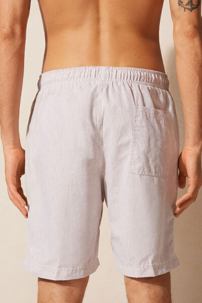 Pantalone Corto in Lino e Cotone