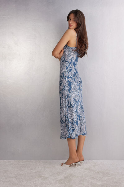 Nuisette Longue en Viscose Flower Paisley