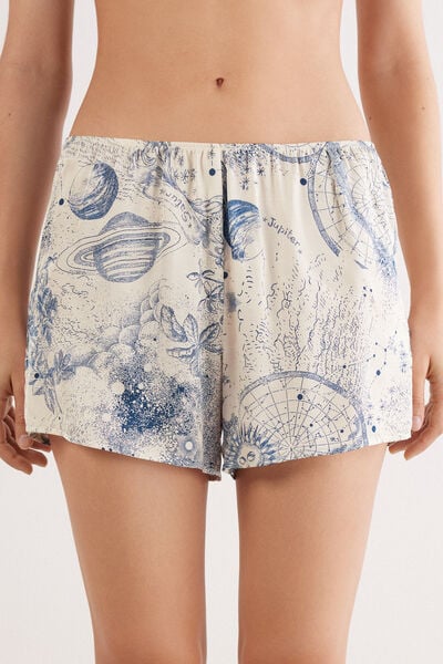 Pantaloncino in Raso di Viscosa Luxury Dreams