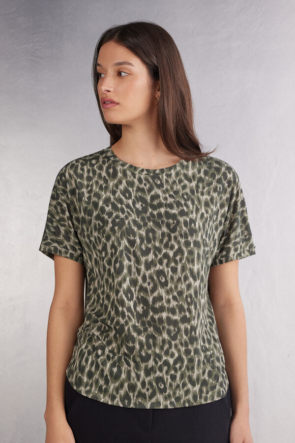 Kurzarmshirt aus Fresh Bamboo Safari Animalier