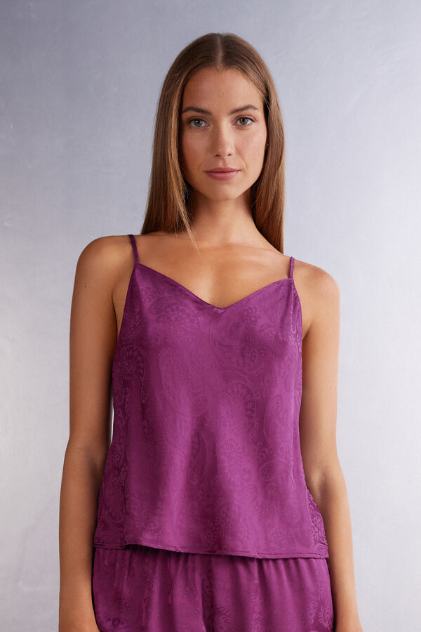 Velvet Paisley Satin Jacquard Top