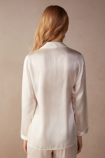 Mannish-Cut Jacket in Silk Satin