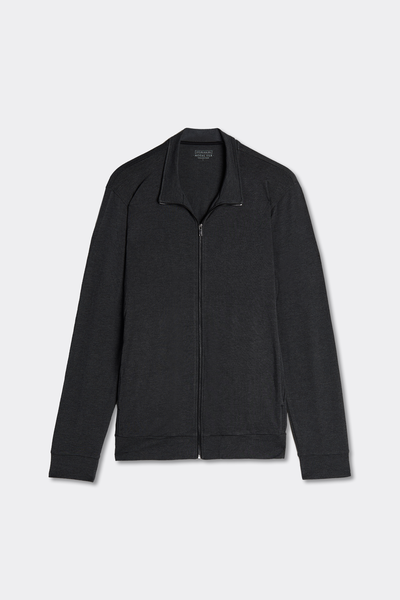 Sweat à Zip en Soie et Modal